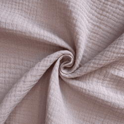 Ткань Муслин Жатый (Ширина 1,4м), цвет Пыльно-Розовый (на отрез) в Твери