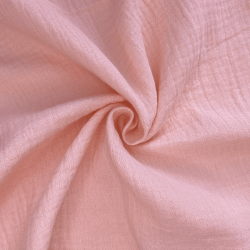 Ткань Муслин Жатый (Ширина 1,4м), цвет Нежно-Розовый (на отрез) в Твери