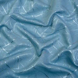 Ткань Блэкаут для штор светозатемняющая 75% &quot;Ледовое тиснение, Голубой&quot; (на отрез)  в Твери