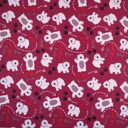 Ткань Oxford 600D PU (Ширина 1,48м), принт &quot;Белые мишки&quot; (на отрез) в Твери