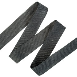 Окантовочная лента-бейка, цвет Чёрный 22мм (на отрез) в Твери