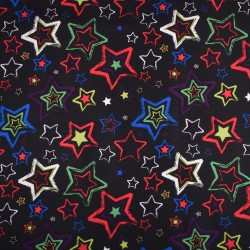 Ткань Oxford 600D PU (Ширина 1,48м), принт &quot;Звезды на черном&quot; (на отрез) в Твери