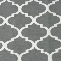 Интерьерная ткань Дак (DUCK) (ширина 1,8м), принт &quot;Белый Орнамент&quot; (на отрез) в Твери