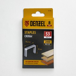 Denzel Скобы, 8 мм, для мебельного степлера, тип 53, 2000 шт. в Твери