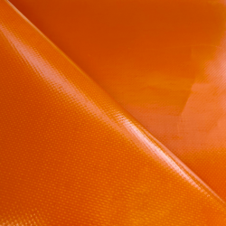 Ткань ПВХ 450 гр/м2 (Ширина 1,6м), цвет Оранжевый (на отрез) в Твери