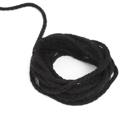 Шнур для одежды тип 2, цвет Чёрный (плетено-вязаный/полиэфир)  в Твери