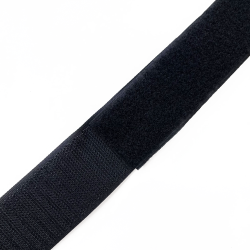 Контактная лента 40мм (38мм) цвет Черный (велькро-липучка, на отрез)  в Твери
